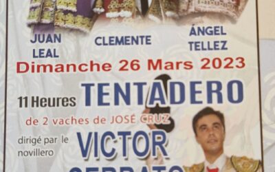 Dimanche 1ère tienta en public en France pour Victor